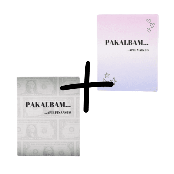 Pokalbių žaidimų rinkinys ,,Pakalbam apie vaikus'' + ,,Pakalbam apie finansus''