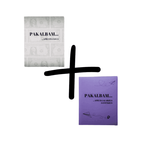 Pokalbių žaidimų rinkinys ,,Pakalbam apie finansus'' + ,,Pakalbam apie: Ilgalaikiai santykiai''